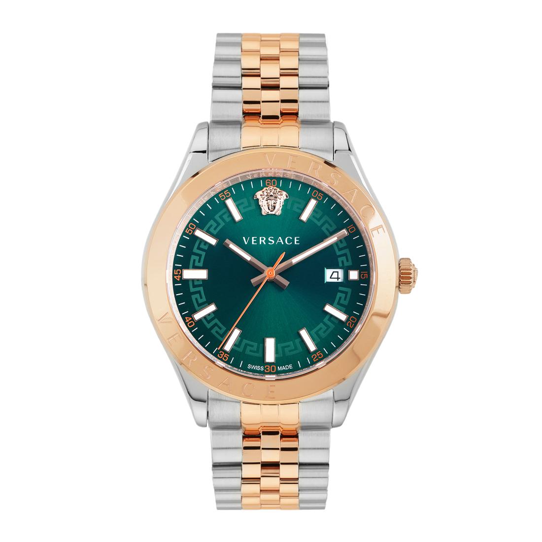 Versace Hellenium Vk 42 mm Green Dial Men Analog Watch VEVK01324