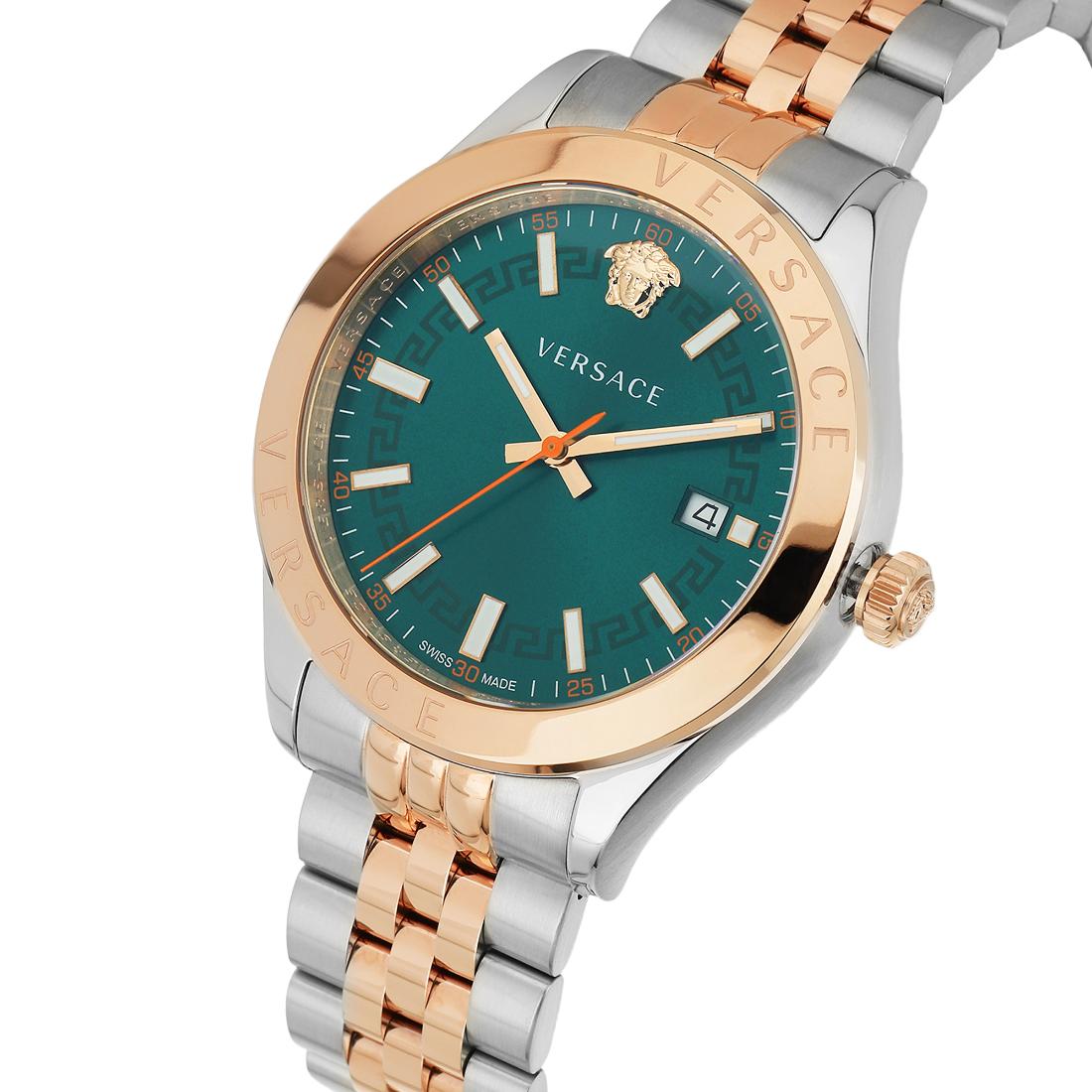 Versace Hellenium Vk 42 mm Green Dial Men Analog Watch VEVK01324