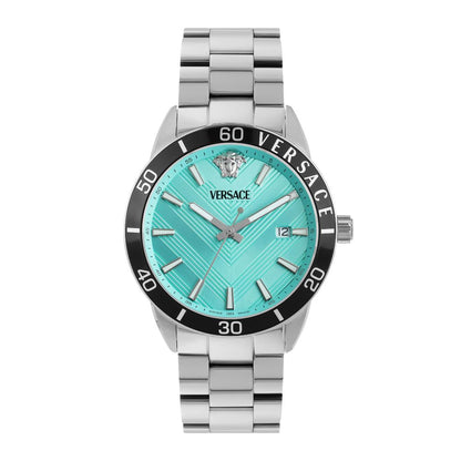 Versace Greca Urban 43 mm Light Blue Dial Men Analog Watch- VEYCA0324