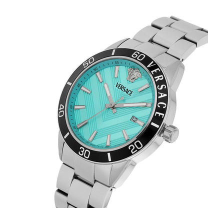 Versace Greca Urban 43 mm Light Blue Dial Men Analog Watch- VEYCA0324