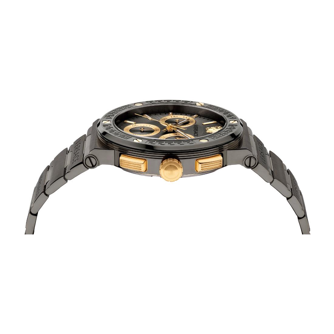 Versace Greca Logo Chrono 43 mm Grey Dial Men Watch VEZ900521