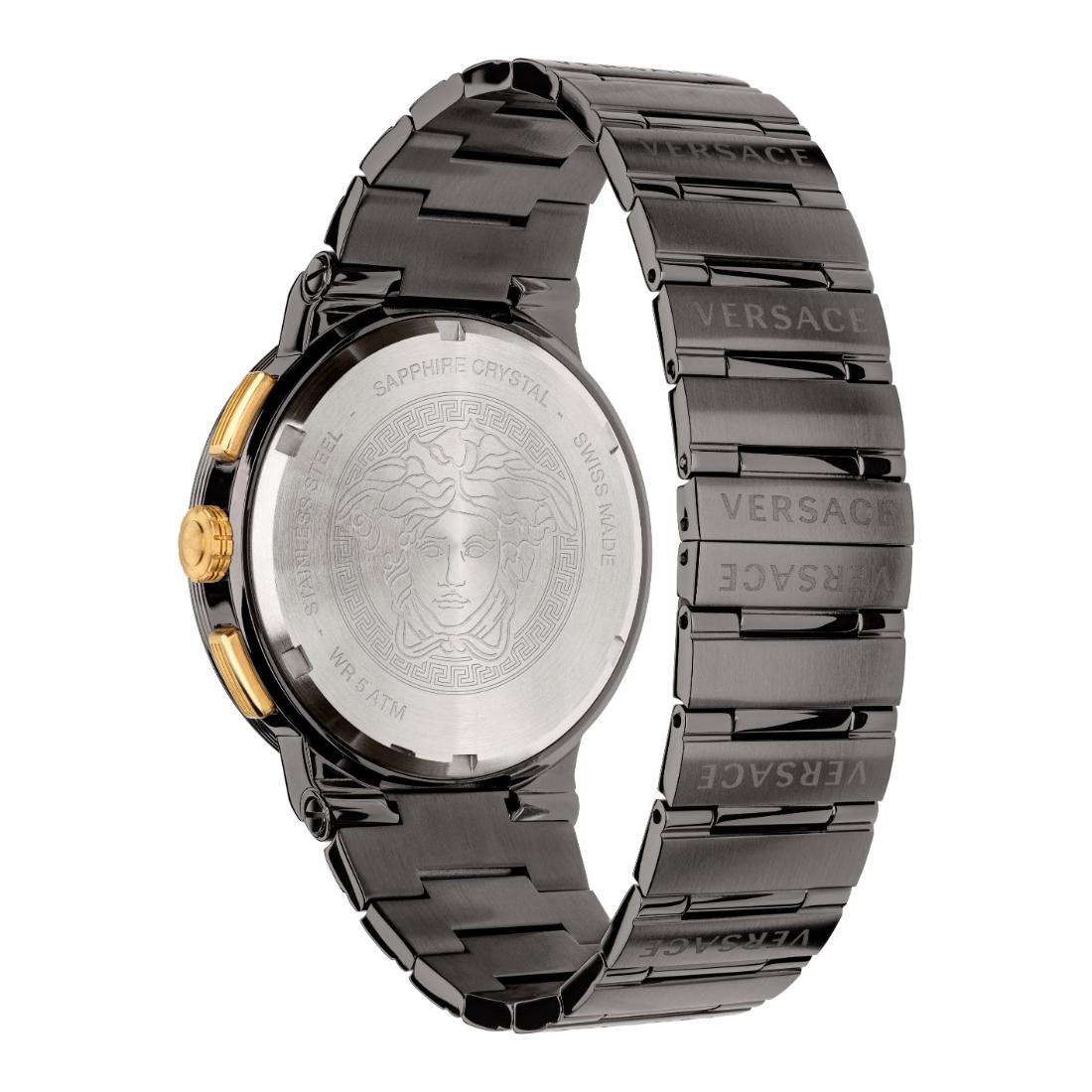 Versace Greca Logo Chrono 43 mm Grey Dial Men Watch VEZ900521