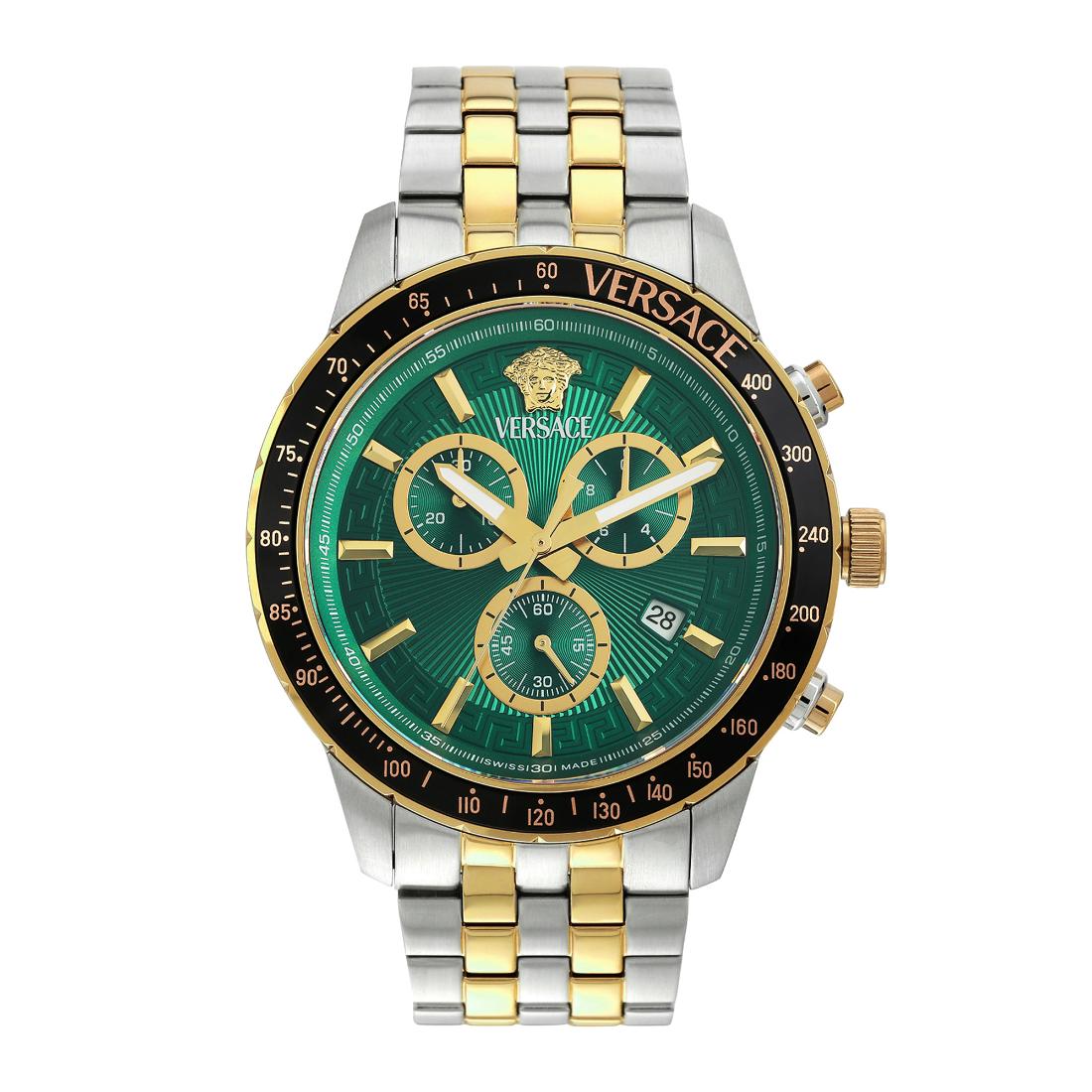 Versace Sport Chrono - VEZCA 44 mm Green Dial Men Wrist Watch - VEZCA0524