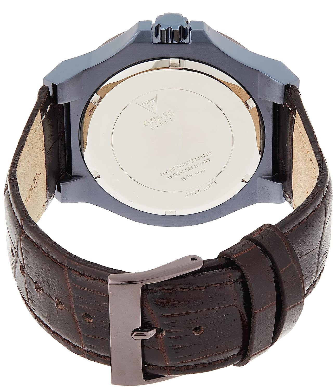 Guess 45 mm Mens Blue Multi function Watch W0674G5