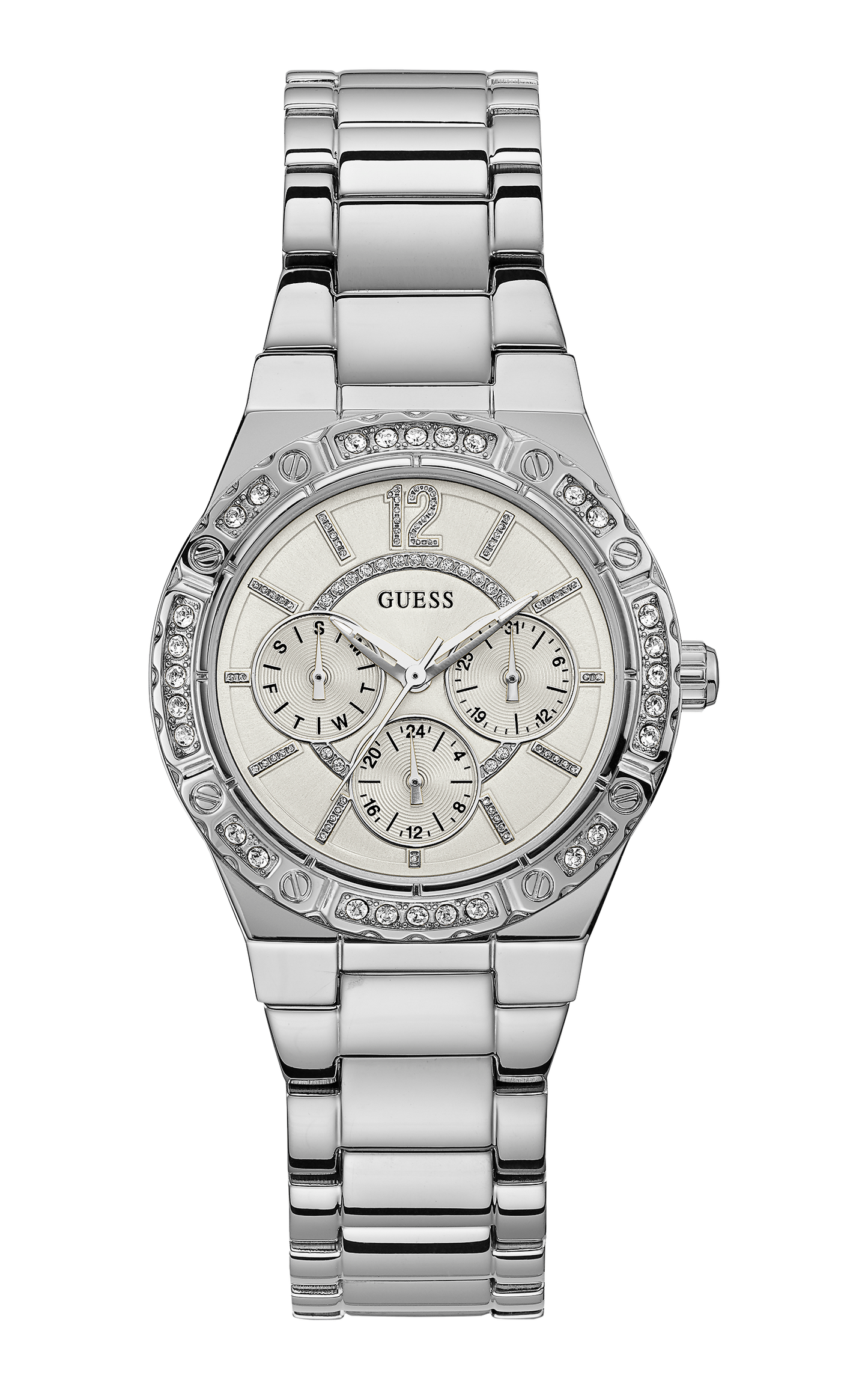 Guess Ladies Silver Multi-function Watch - W0845L1