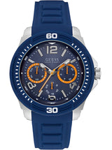 Guess 46 mm Mens Blue Multi function Watch W0967G2