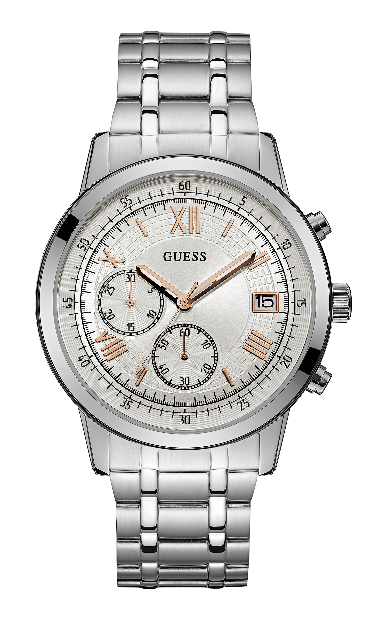 Guess 44 mm Mens Rose Gold/Brown Chronograph Watch W1001G1