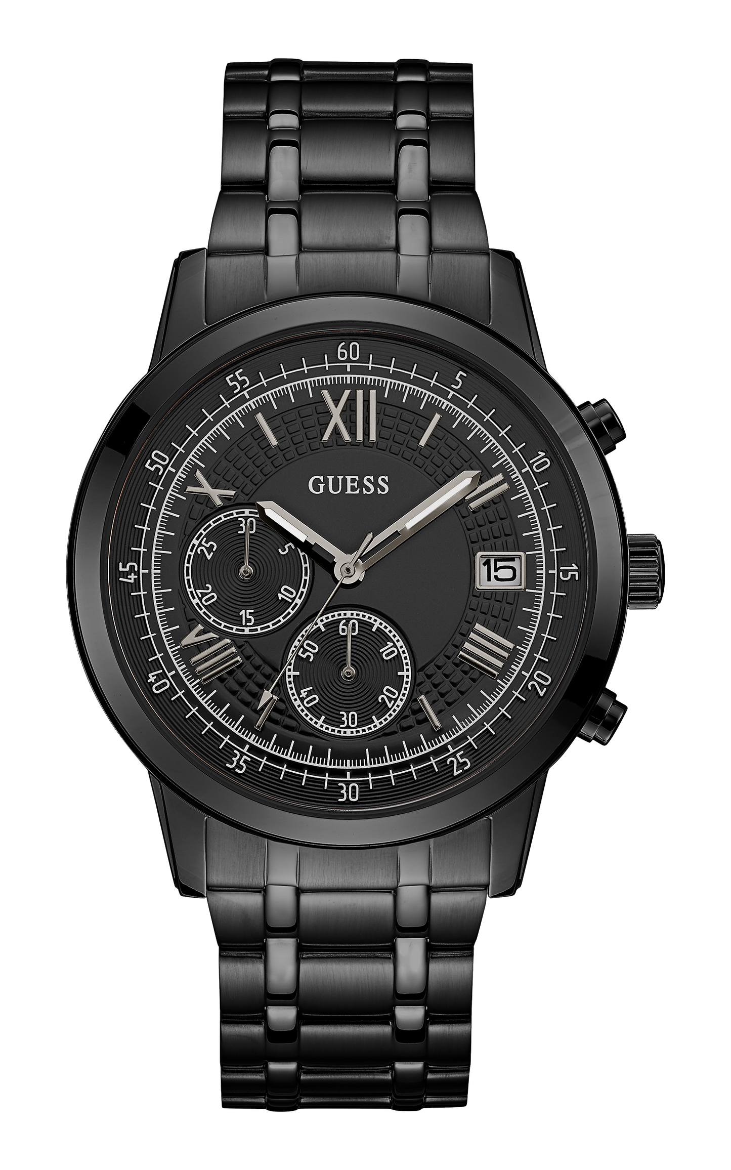 Guess Mens Black/Gunmetal Chronograph Watch - W1001G3