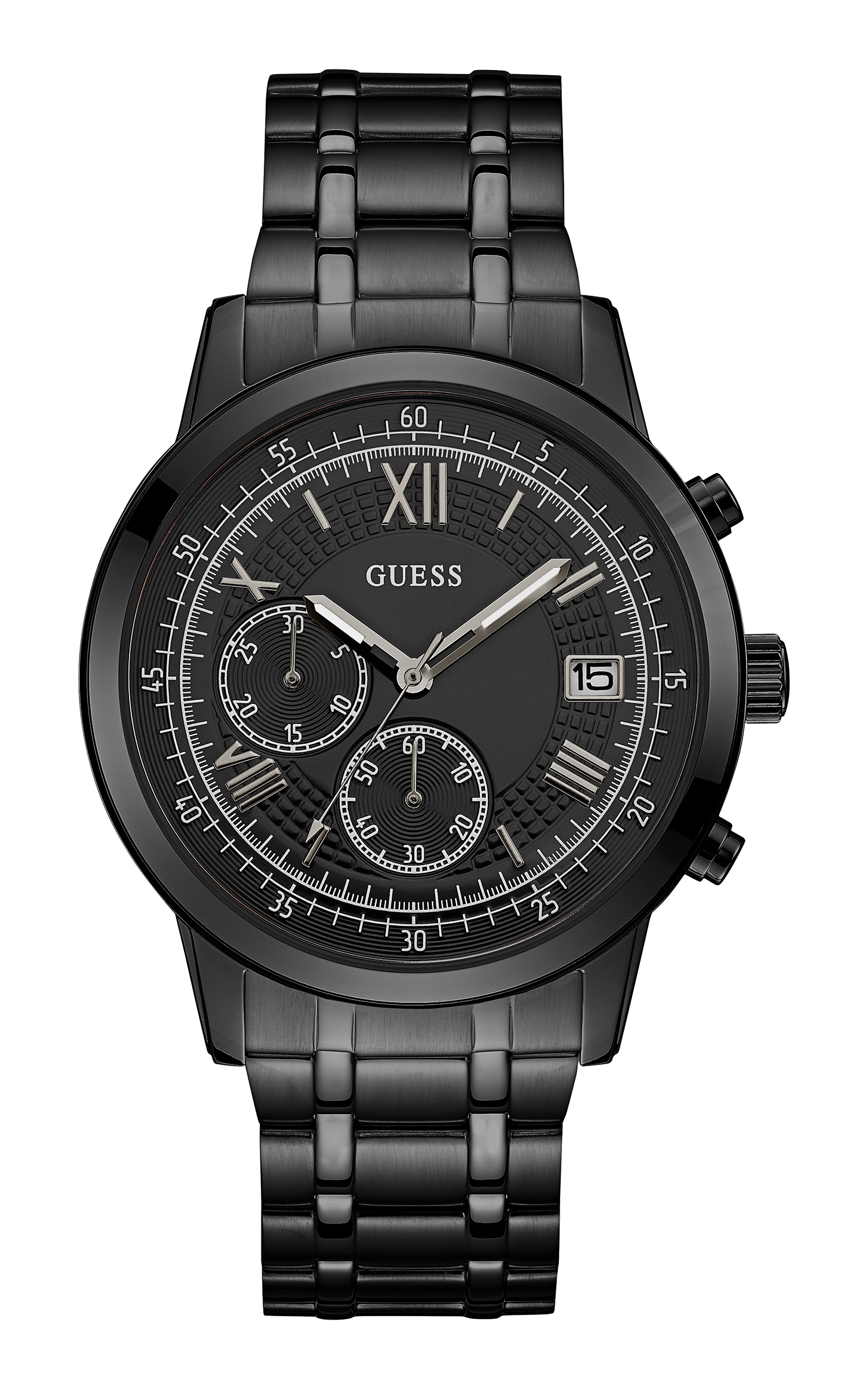 Guess 44 mm Mens Black/Gunmetal Chronograph Watch W1001G3