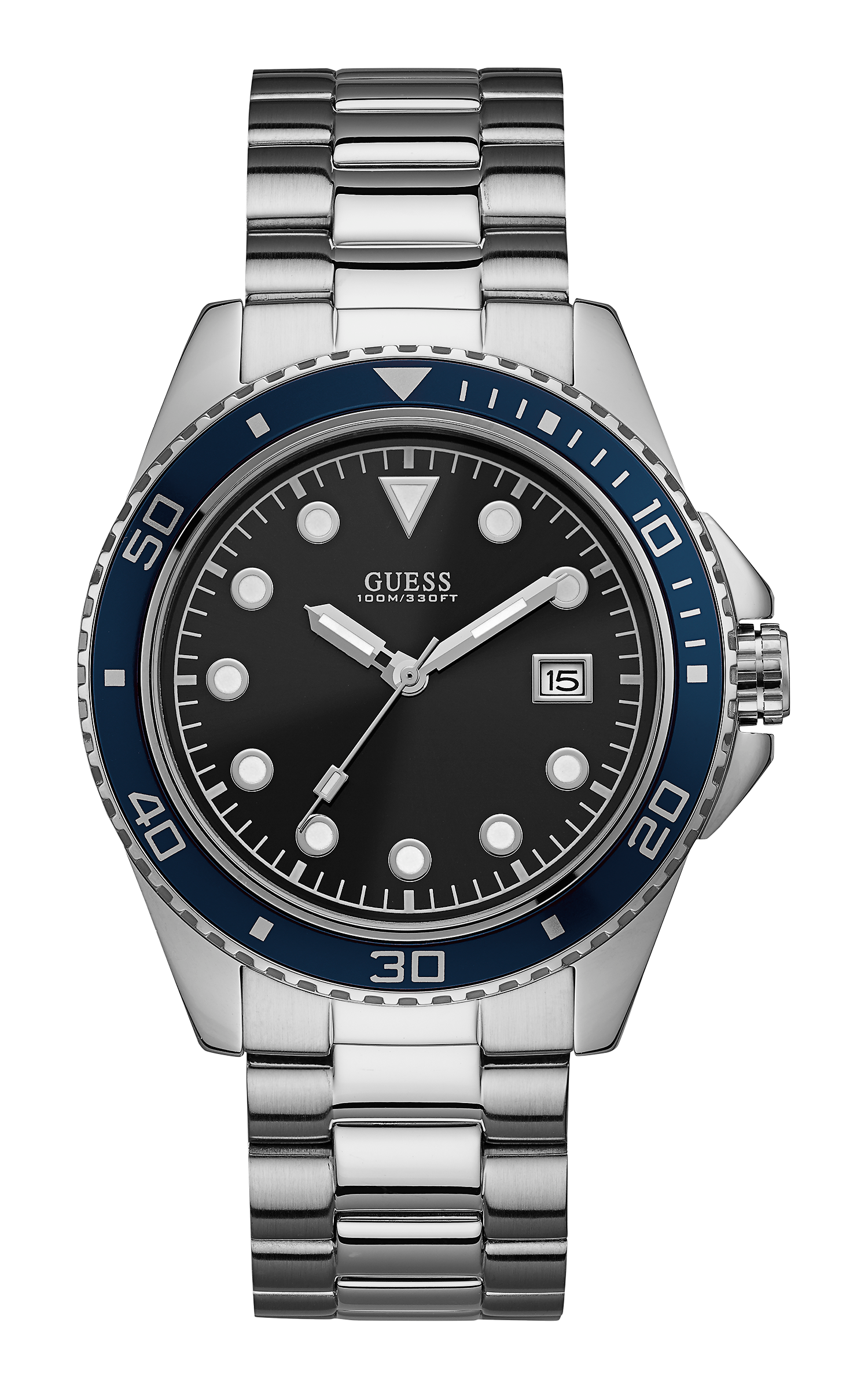 Guess 44 mm Mens Blue Date Watch W1002G1
