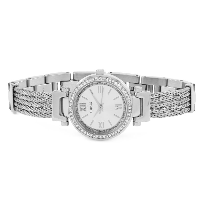 Guess 27 mm Women Silver Dial Analog Watch W1009L1