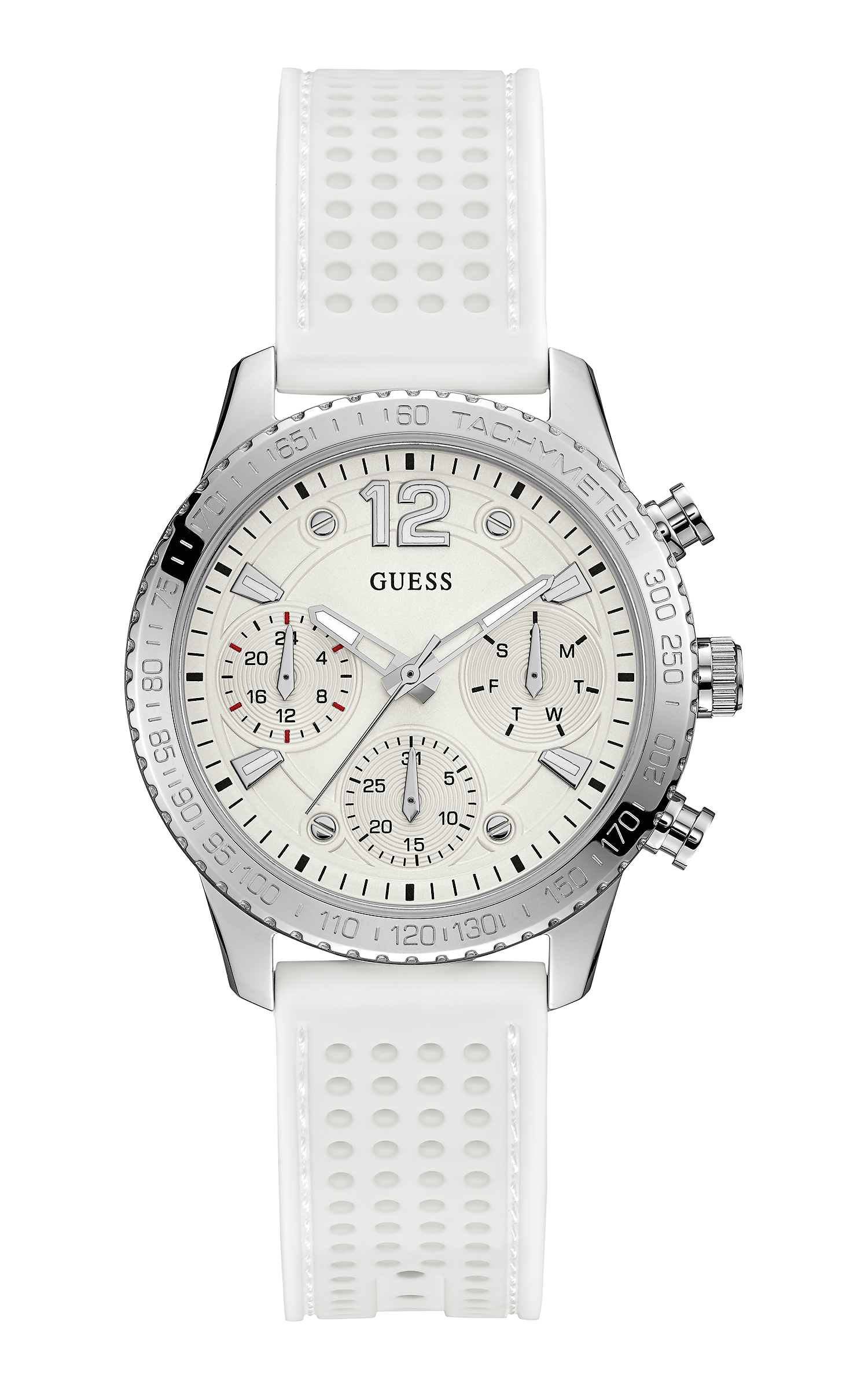 Guess 38 mm Ladies White Multi function Watch W1025L1