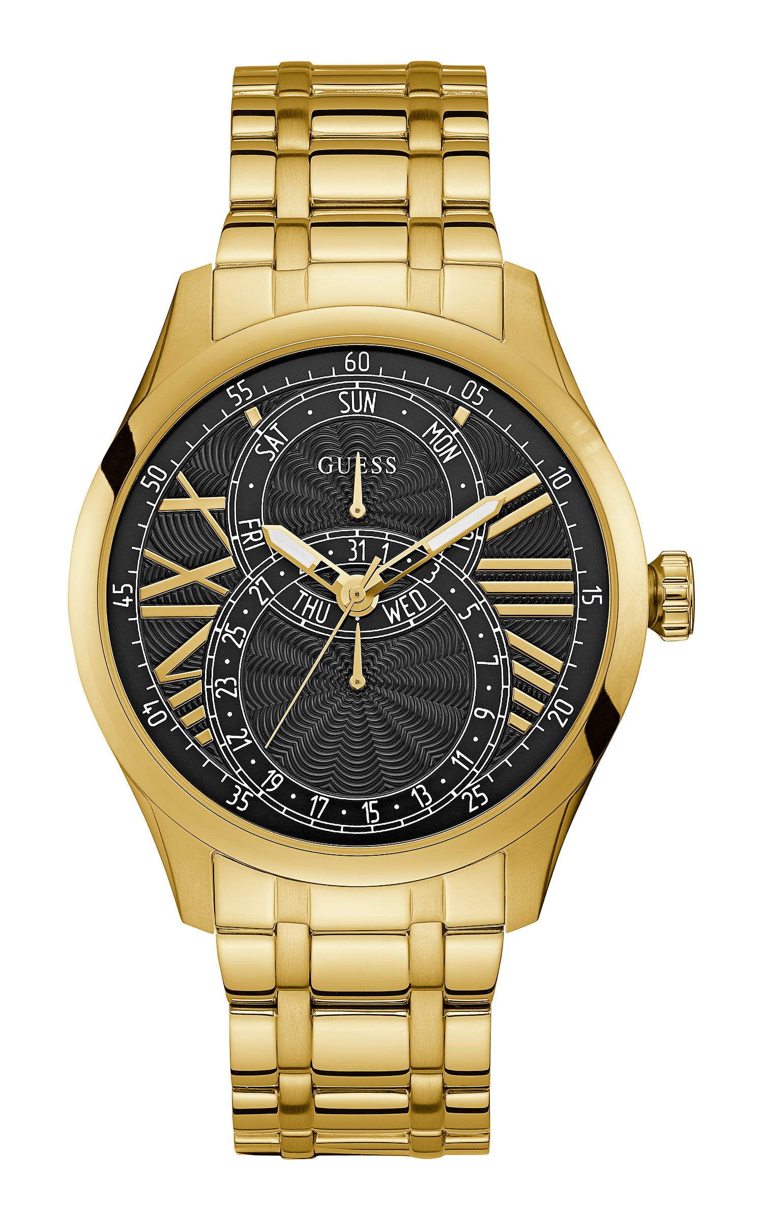 Guess 44 mm Mens Gold Multi function Watch W1043G2