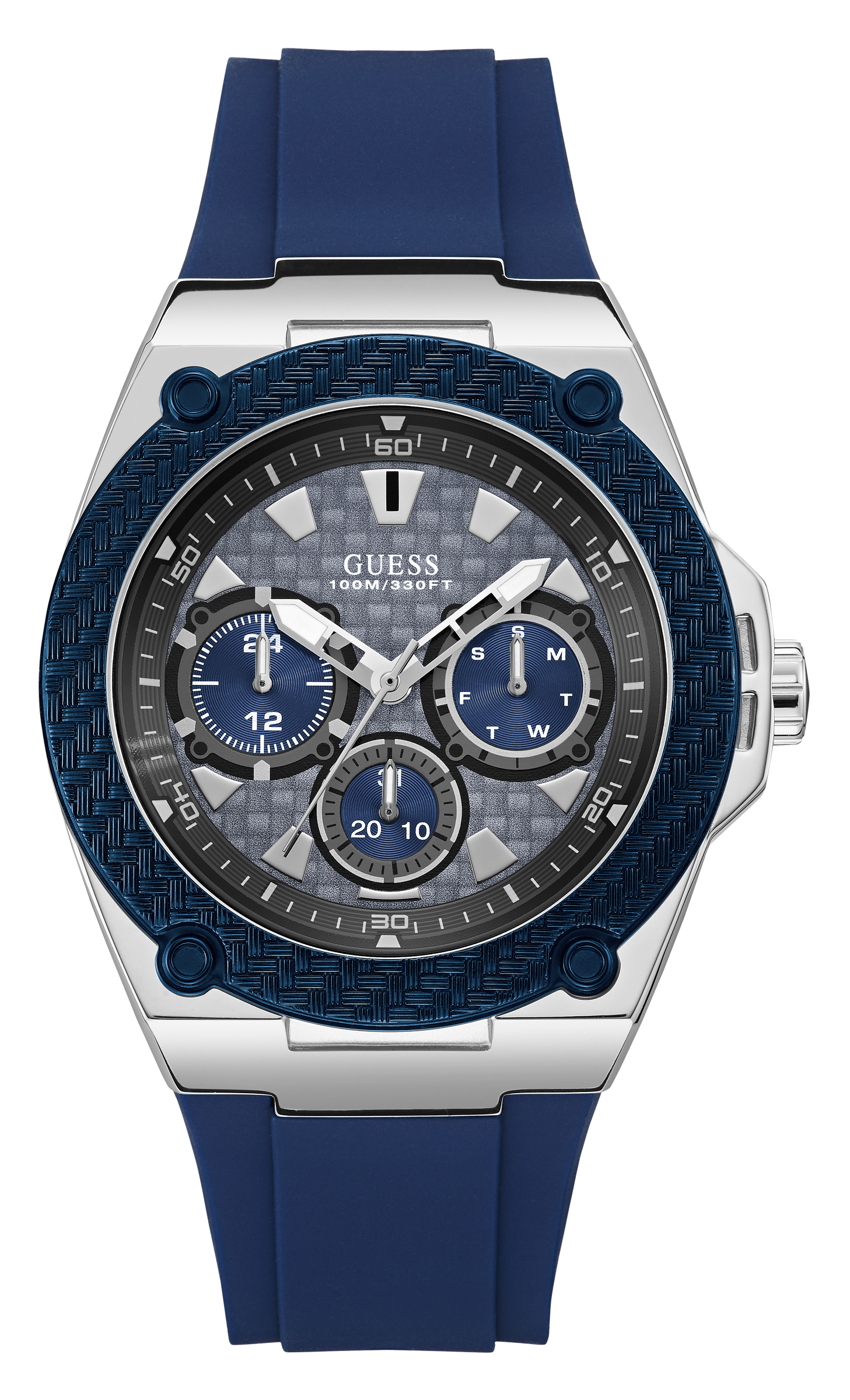 Guess 45 mm Mens Blue Multi function Watch W1049G1