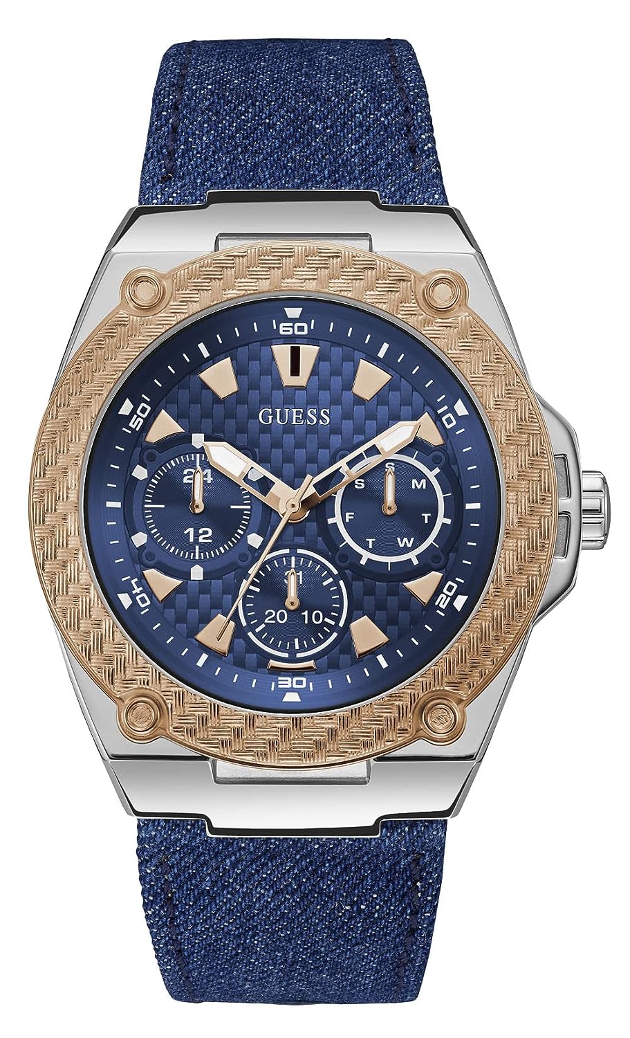 Guess 45 mm Mens Blue Multi function Watch W1058G1