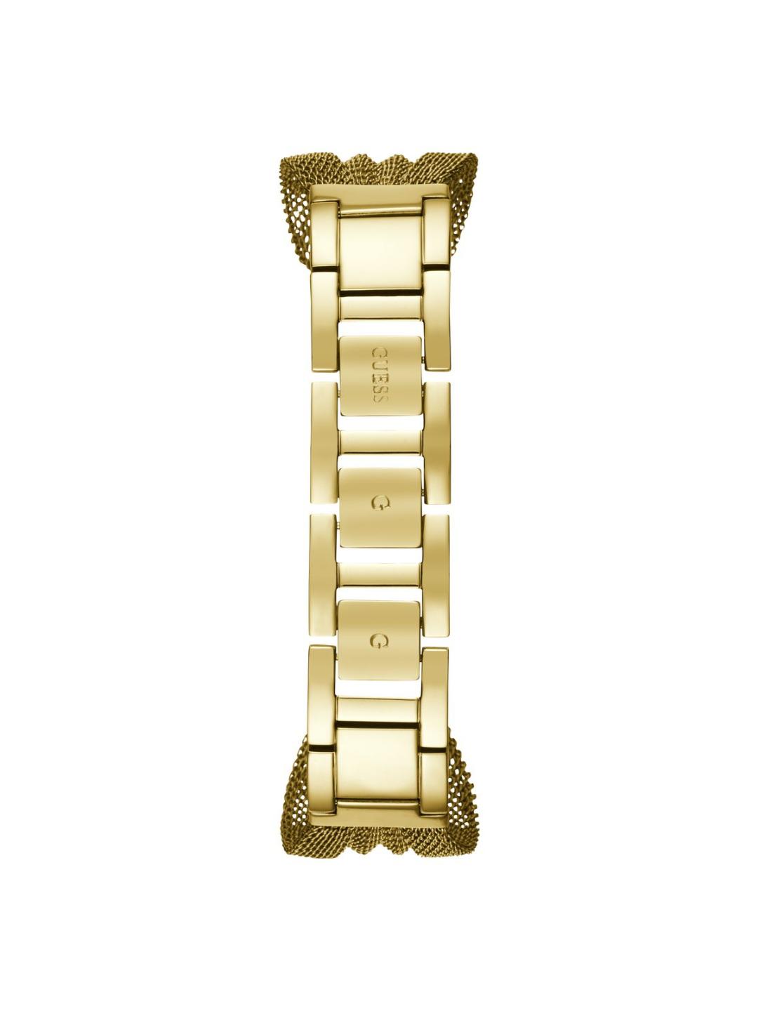 Gold watch strap on a white background