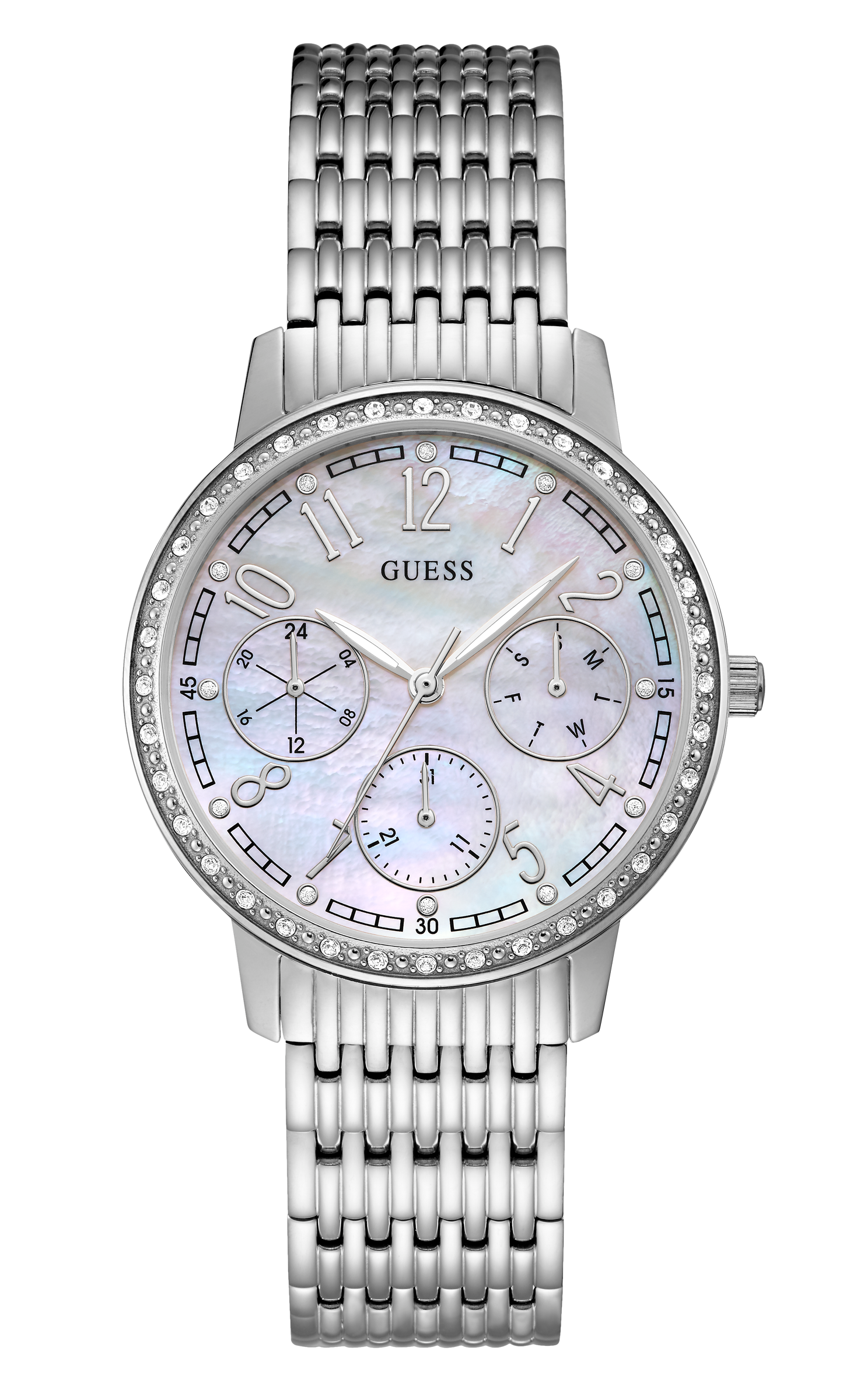 Guess 38 mm Women White Dial Analog Watch W1086L1