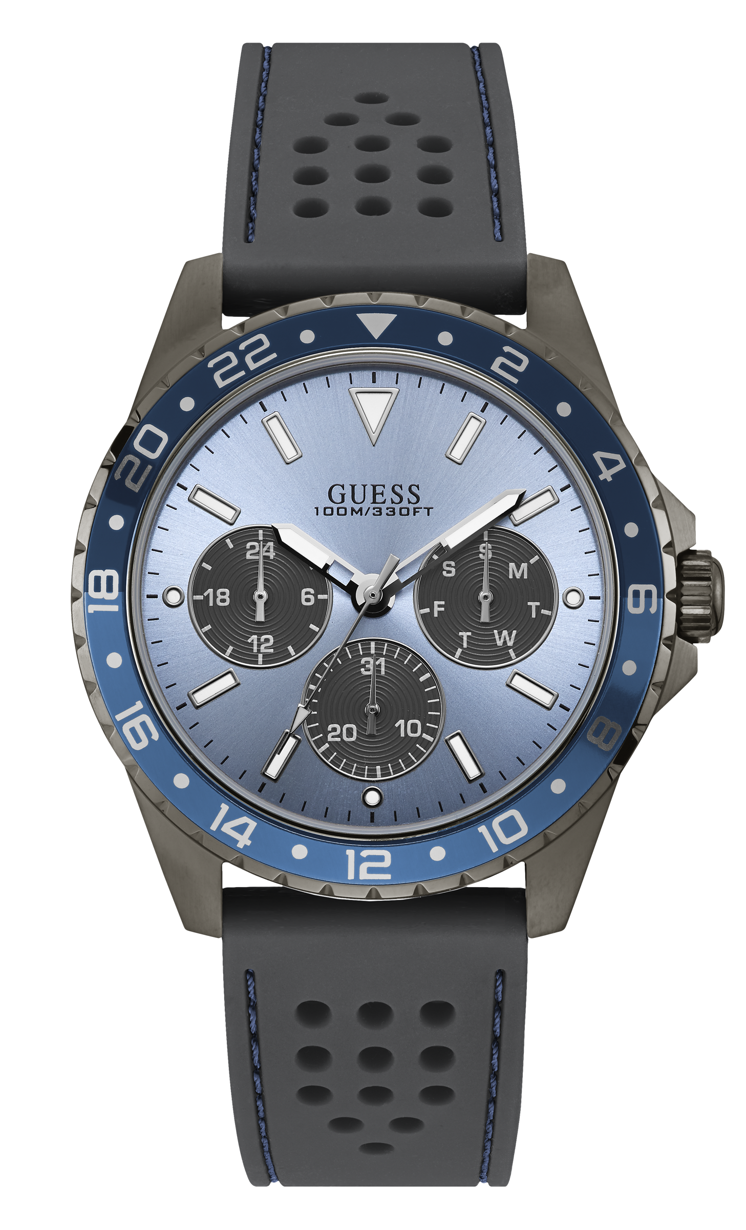 Guess 44 mm Mens Blue Multi function Watch W1108G6