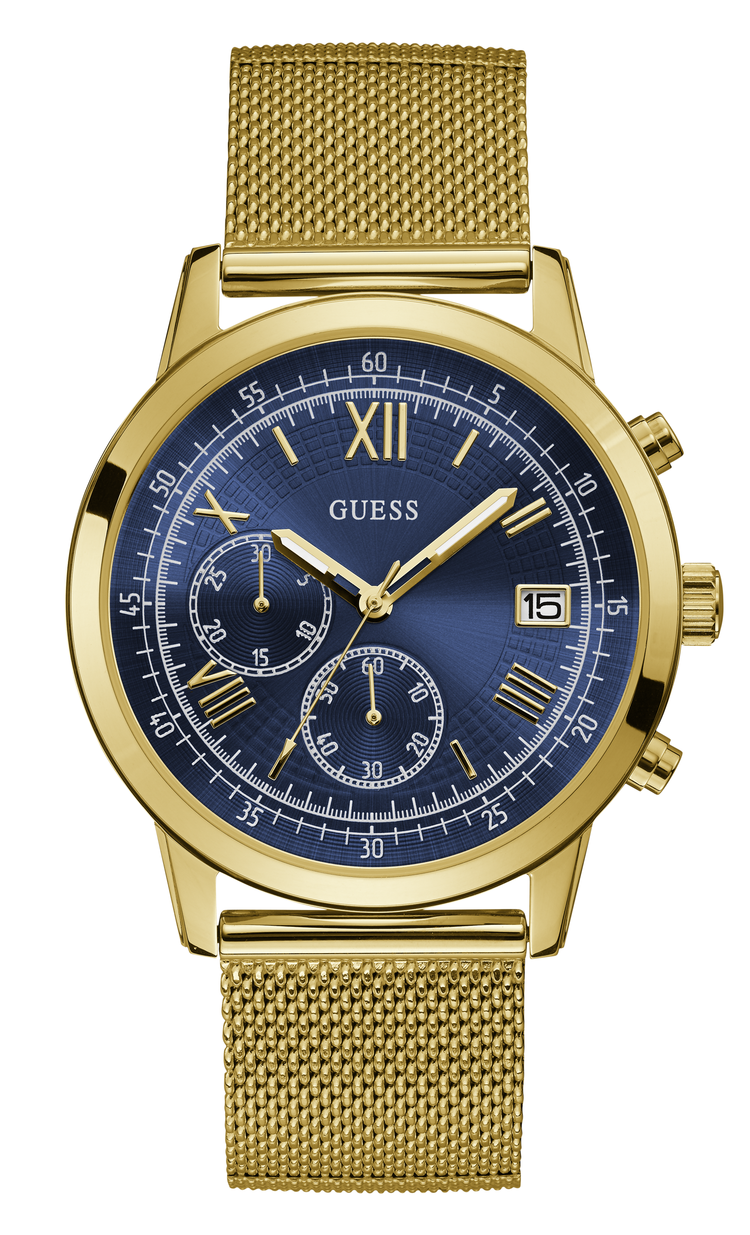 Guess 44 mm Mens Blue Chronograph Watch W1112G2