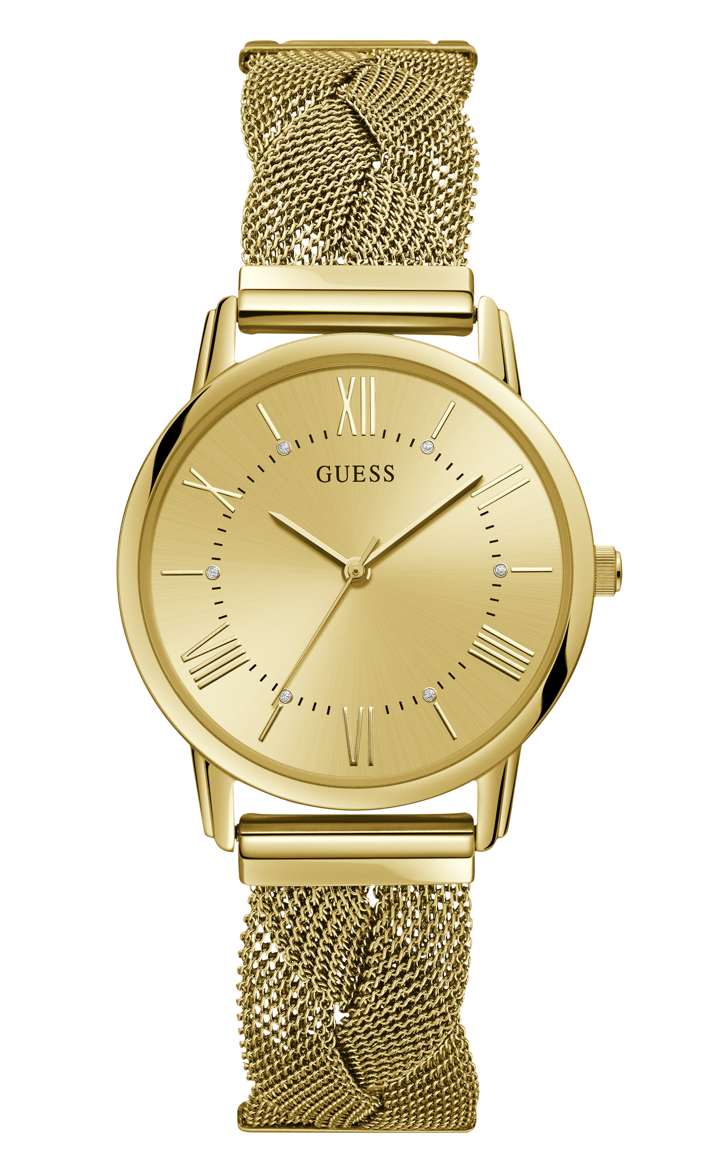 Guess 36 mm Women Champagne Dial Analog Watch W1143L2