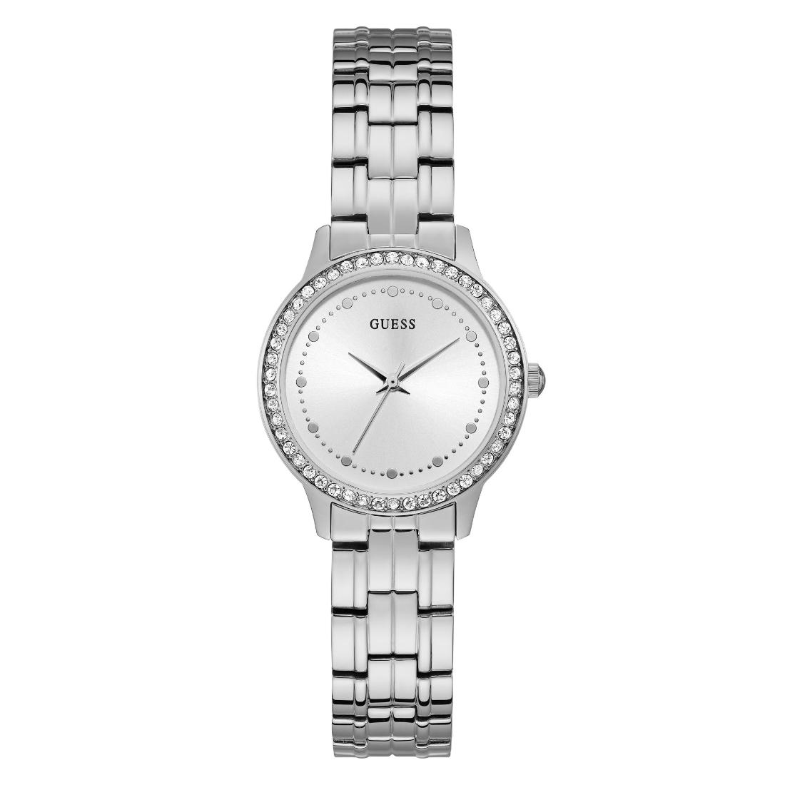 Guess Women 30 mm Silver Dial Analog Watch- W1209L1