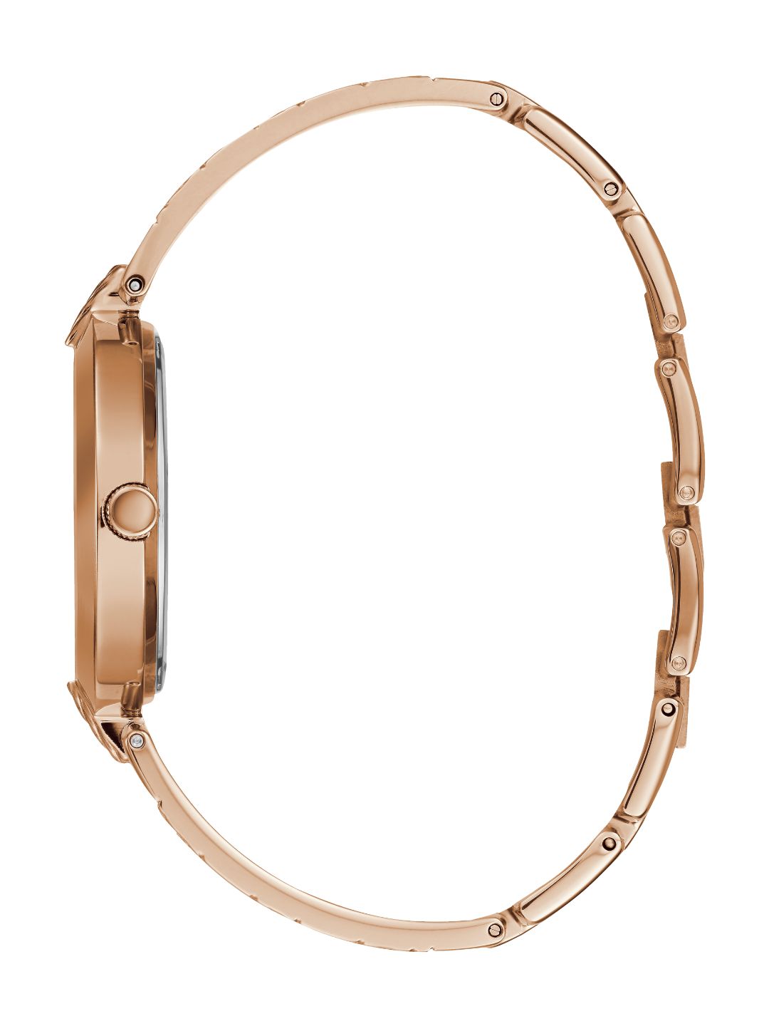 Guess Women 35 mm Quartz Analog Rose Gold Dial Stainless Steel Strap Watch W1228L3
