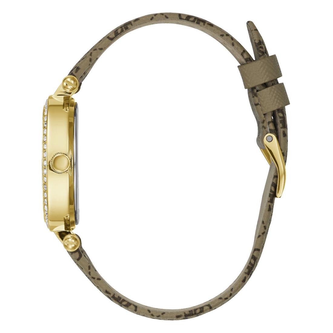 Guess Women 32 mm Size Gold Dial Analog Watch W1230L2