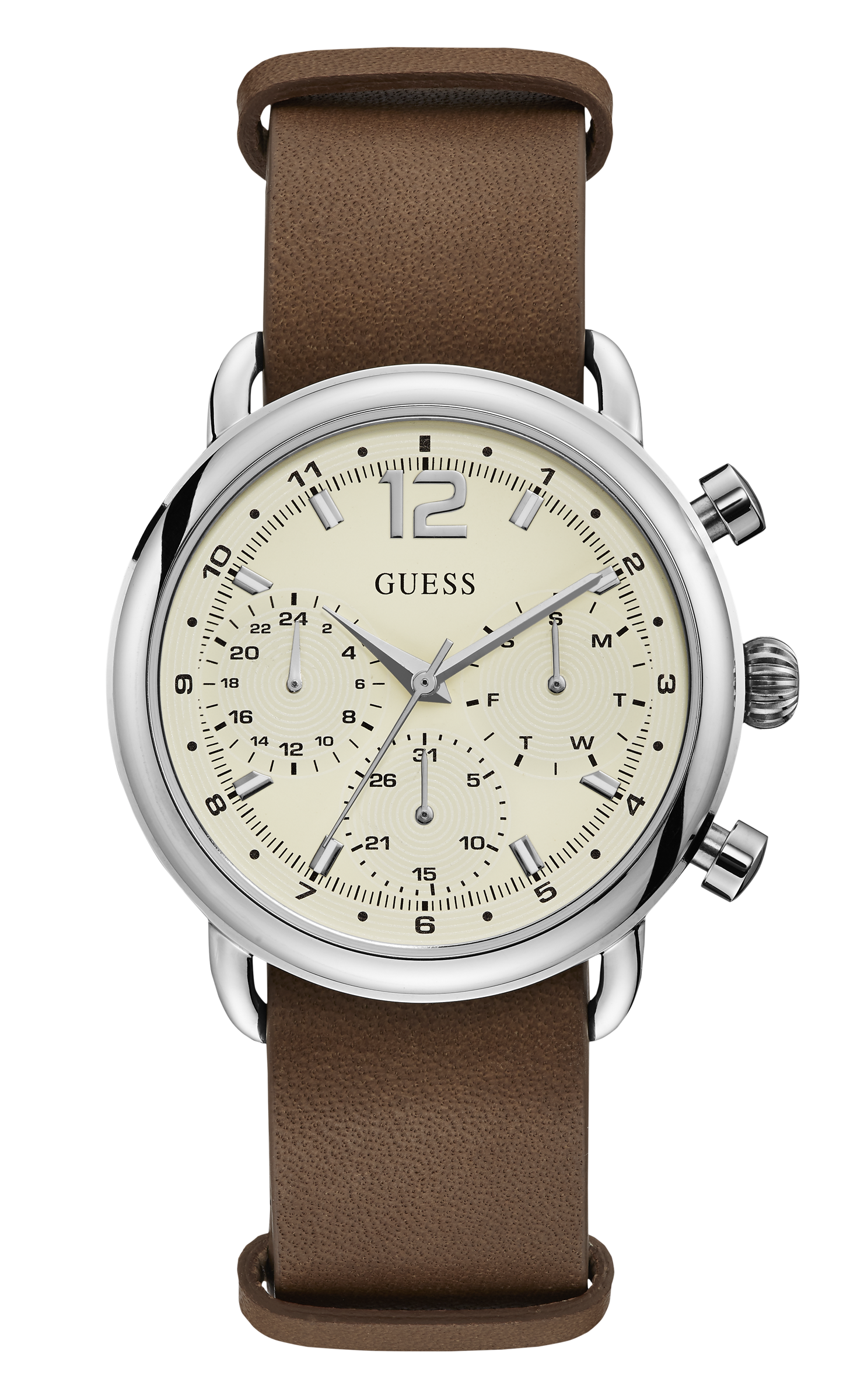 Guess 40 mm Mens Rose Gold/Brown Chronograph Watch W1242G1