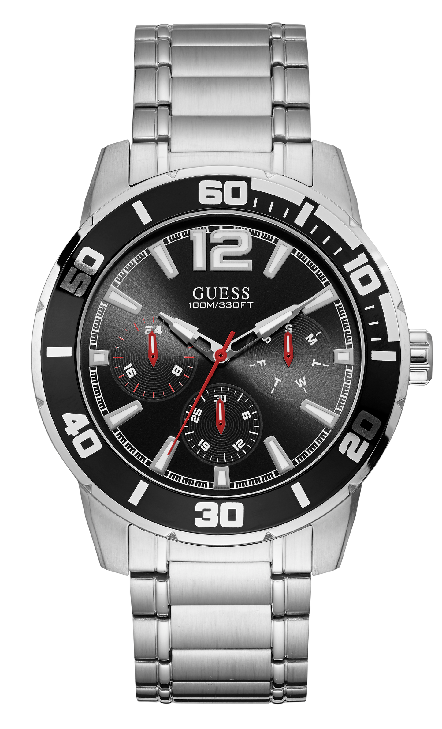 Guess Men 46 mm Size Black Dial Analog Watch - W1249G1