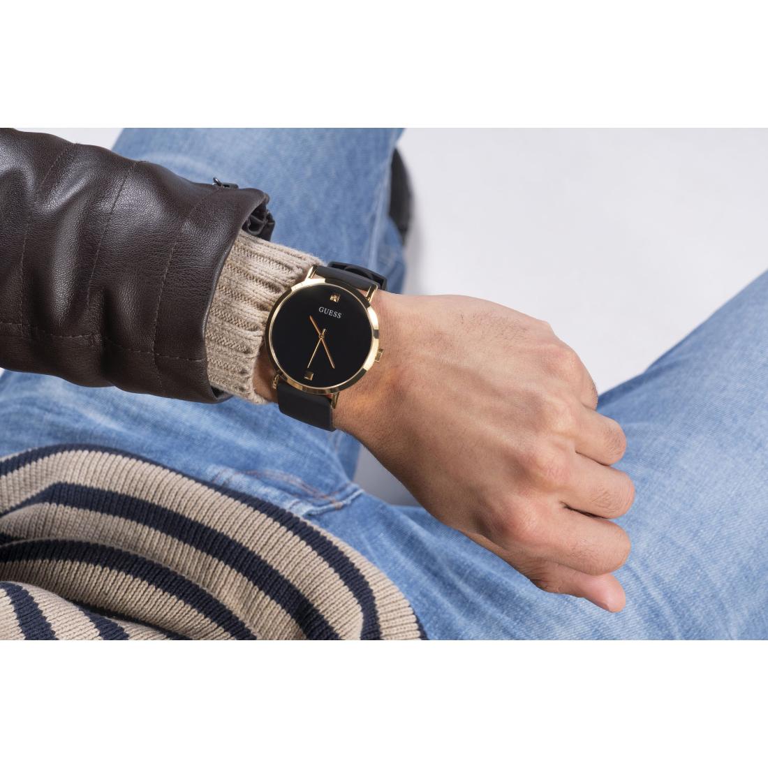Guess Men 44 mm Size Black Dial Analog Watch W1264G1