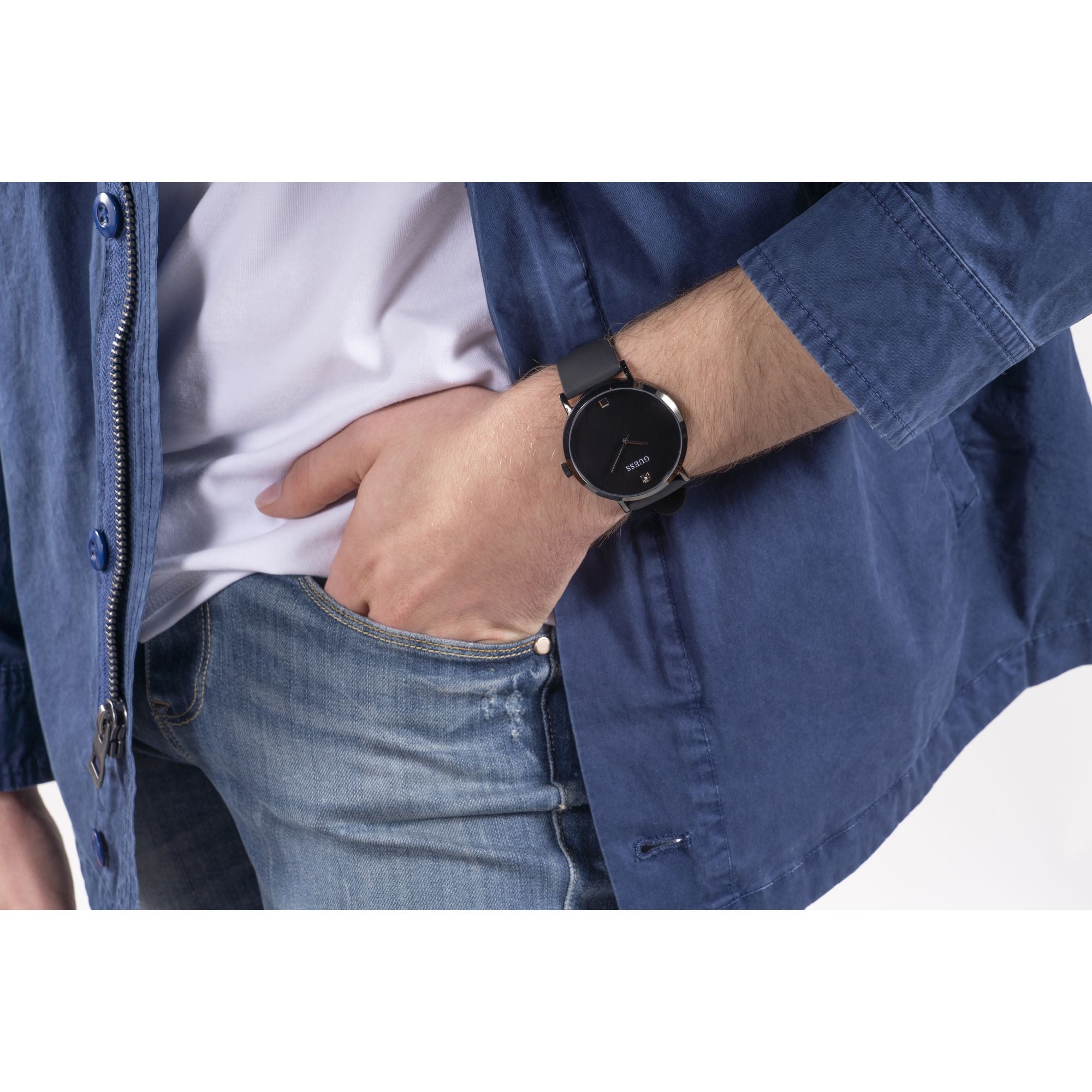 Guess 44 mm Black Dial Men Analog Watch W1264G2