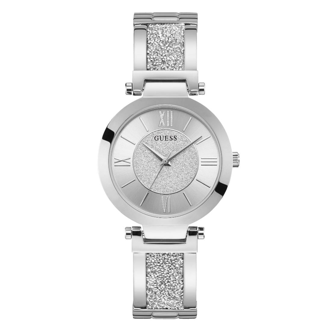 Guess Women 36.5 mm Size Silver Dial Analog Watch W1288L1