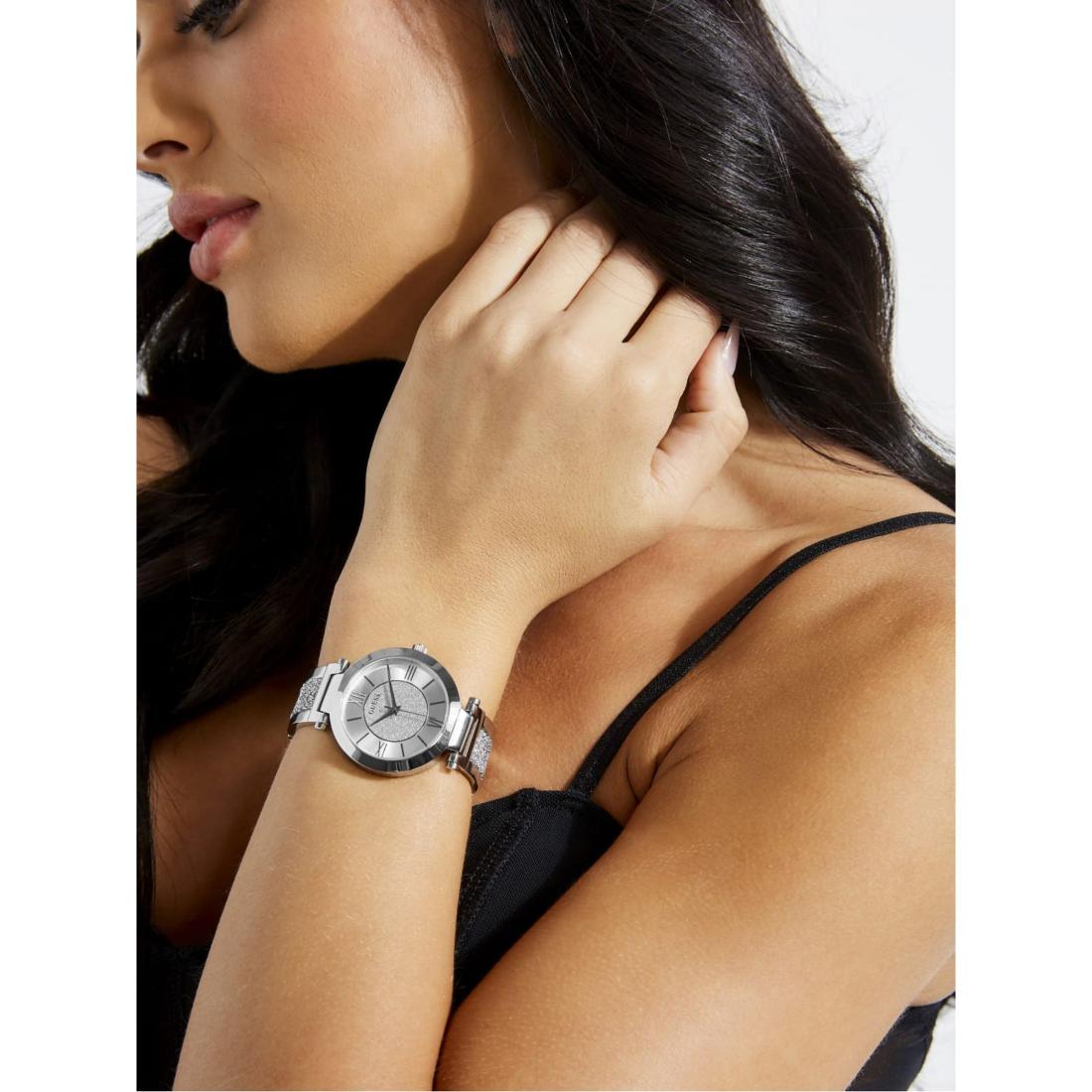 Guess Women 36.5 mm Size Silver Dial Analog Watch W1288L1