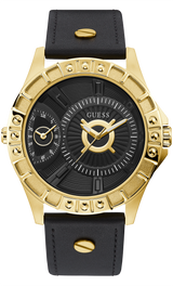 Guess 50 mm Mens Gold Multi function Watch W1297G1