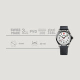 Wenger Terragraph 43 mm White Dial Men Analog Watch 01.0541.126