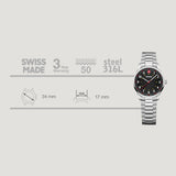 Wenger City Sport 34 mm Black Dial Unisex Watch 01.1421.128