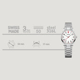 Wenger City Sport 34 mm White Dial Unisex Analog Watch 01.1421.130