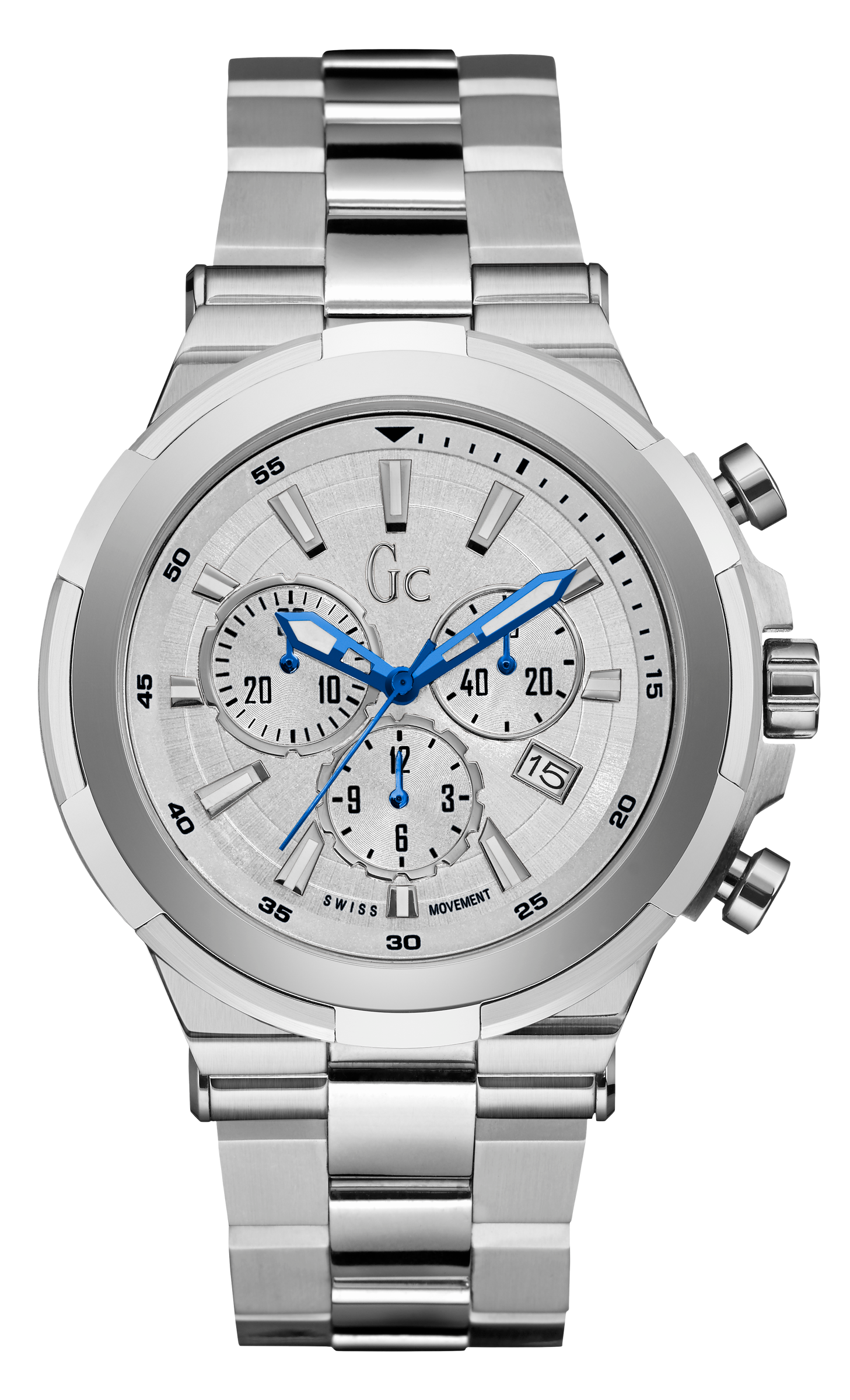 Guess Collection 44 mm Silver Dial Gents Watch Y23013G1