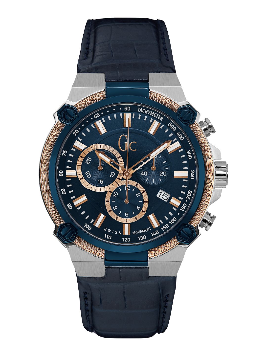 Guess Collection 44 mm Gents Wrist Watch Blue Y24001G7