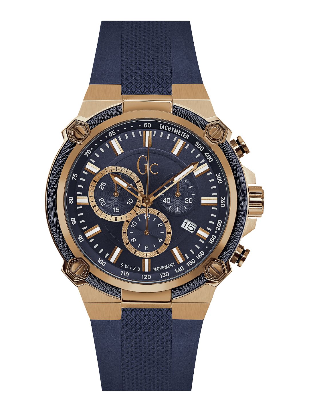 Guess Collection 44 mm Gents Wrist Watch Blue Y24006G7
