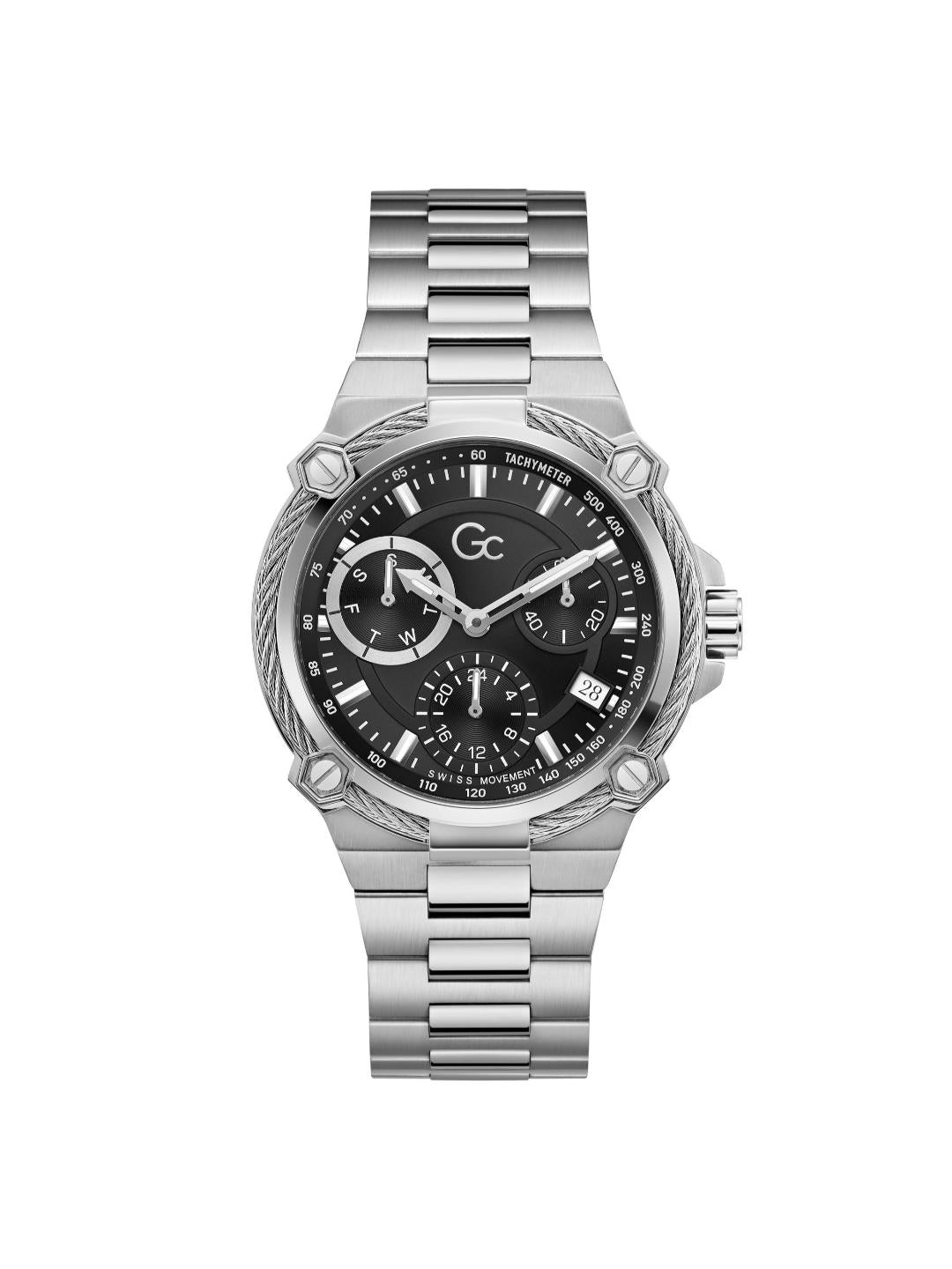 Guess Collection Sportchic 42 mm Black Dial Men Chrono Watch Y24021G2M