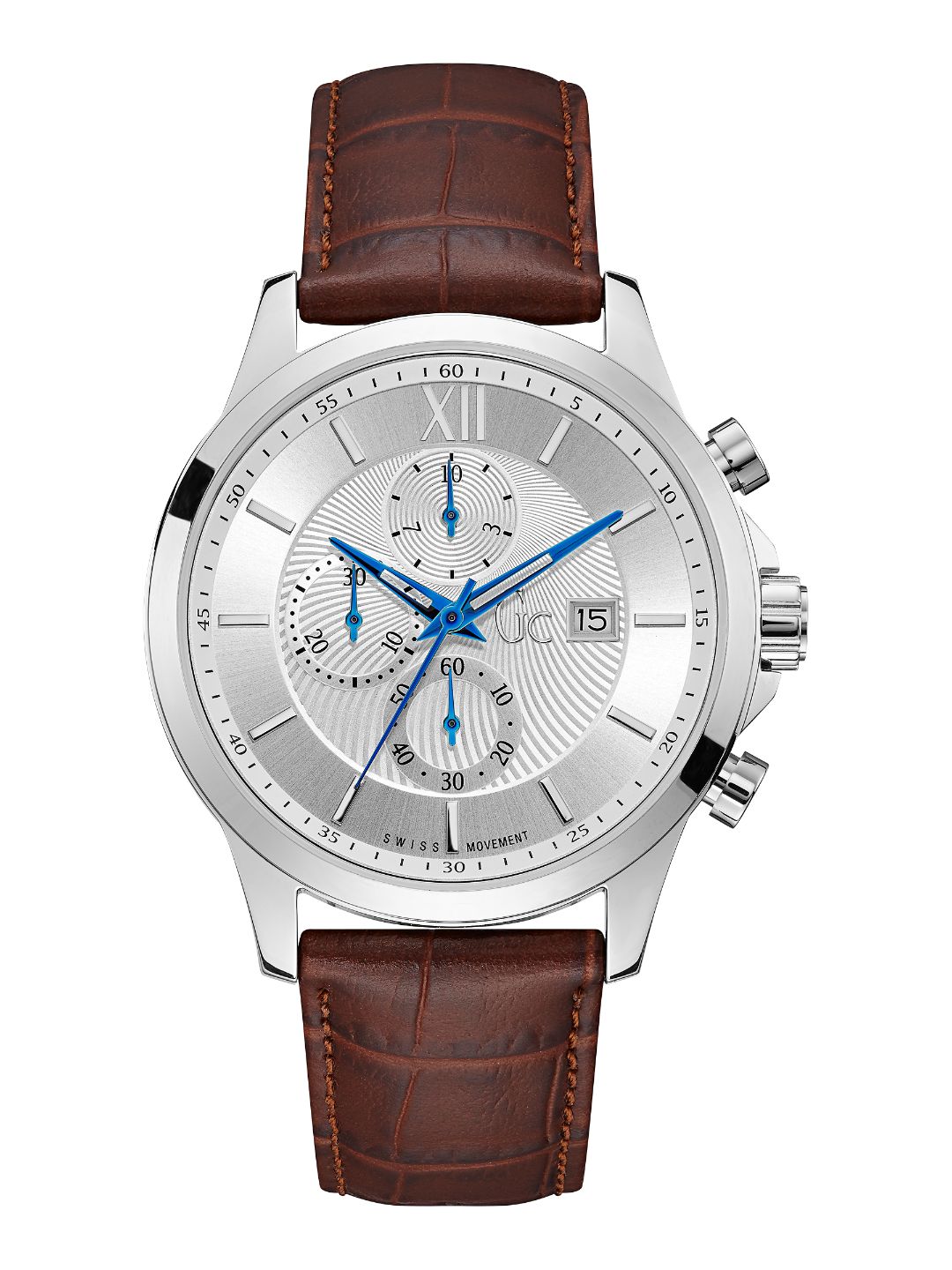 Guess Collection 44 mm Gents Wrist Watch Silver Y27002G1
