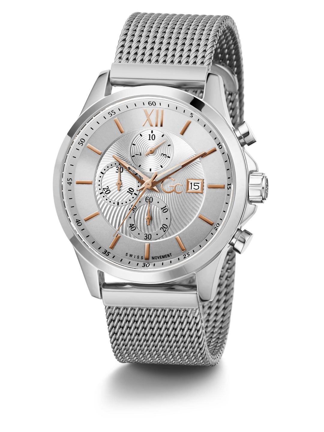 Guess Collection 44 mm Men Silver Wrist Watch Y27004G1MF