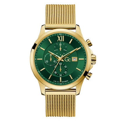 GC Men 44 mm Size Green Dial Quartz Chronograph Watch - Y27013G9MF