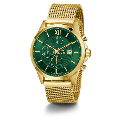 GC Men 44 mm Size Green Dial Quartz Chronograph Watch - Y27013G9MF