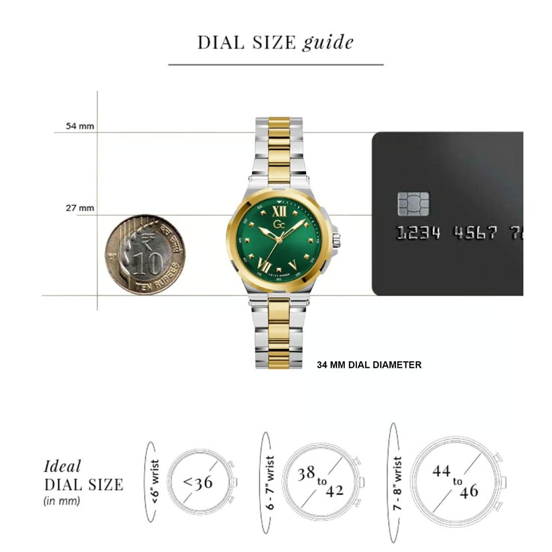 Guess Collection Gdr Structura Green Round Dial Analog Women Watch Y29007L9MM