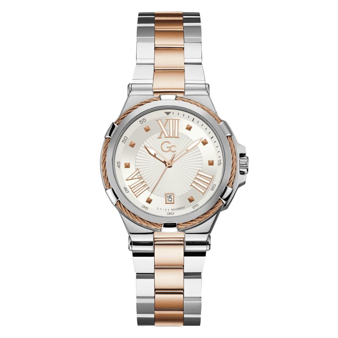 Guess Collection Gsc Structura Cable White Round Dial Analog Women Watch Y34008L1MM