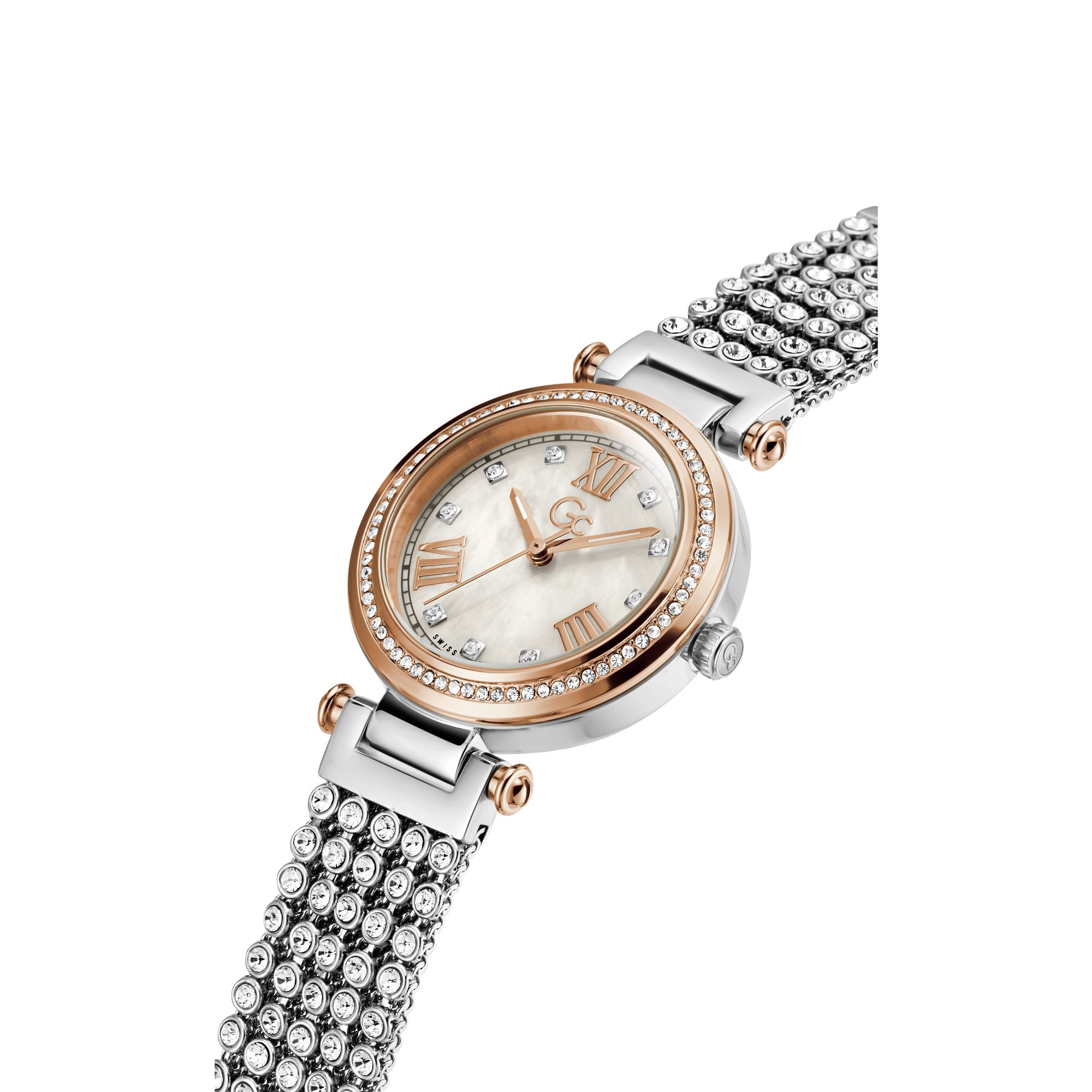 Guess Collection Womens Silver Dial Stainless Steel Analog Watch Y47009L1MF
