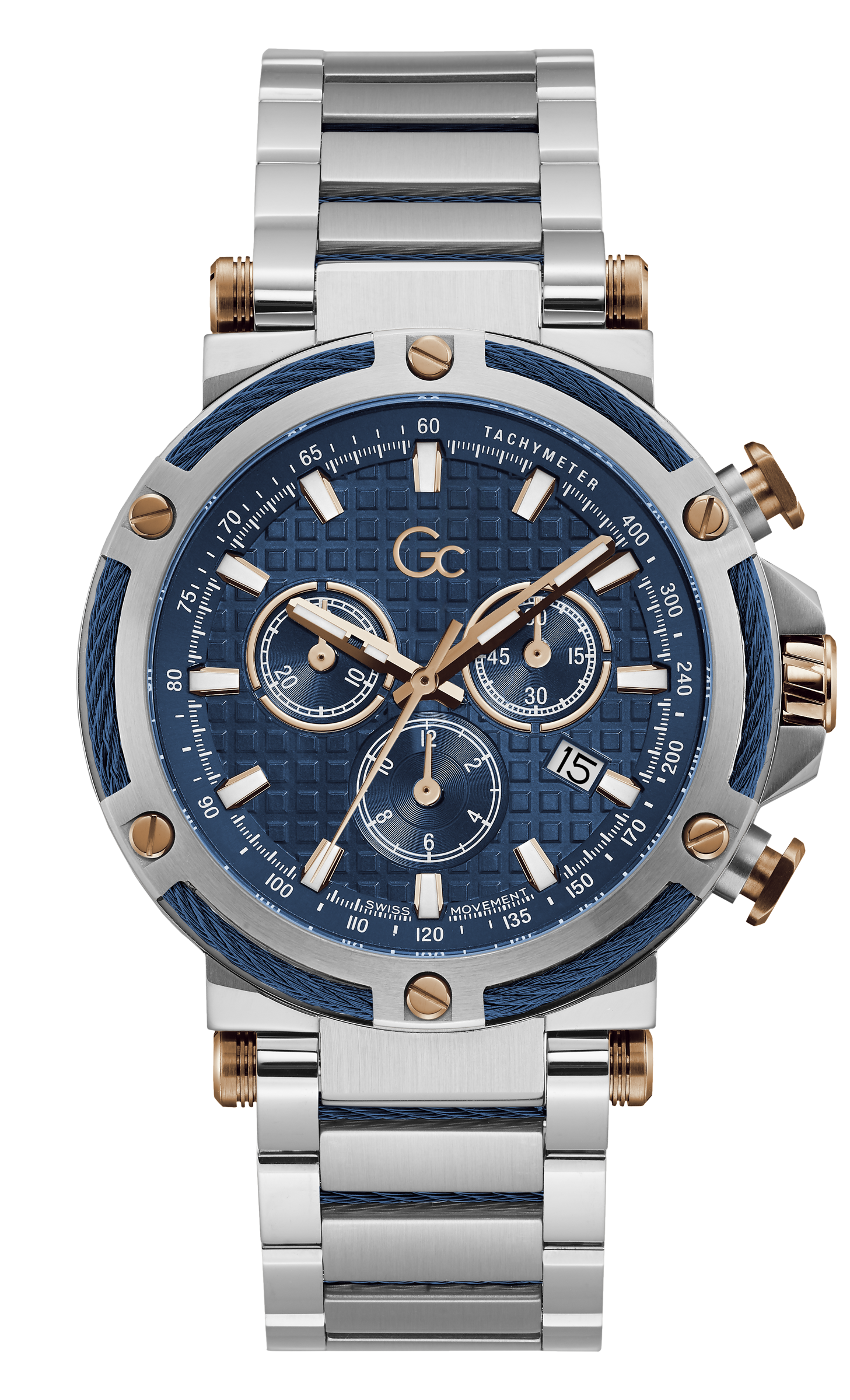 Guess Collection 44 mm Blue Dial Gents Watch Y54003G7MF