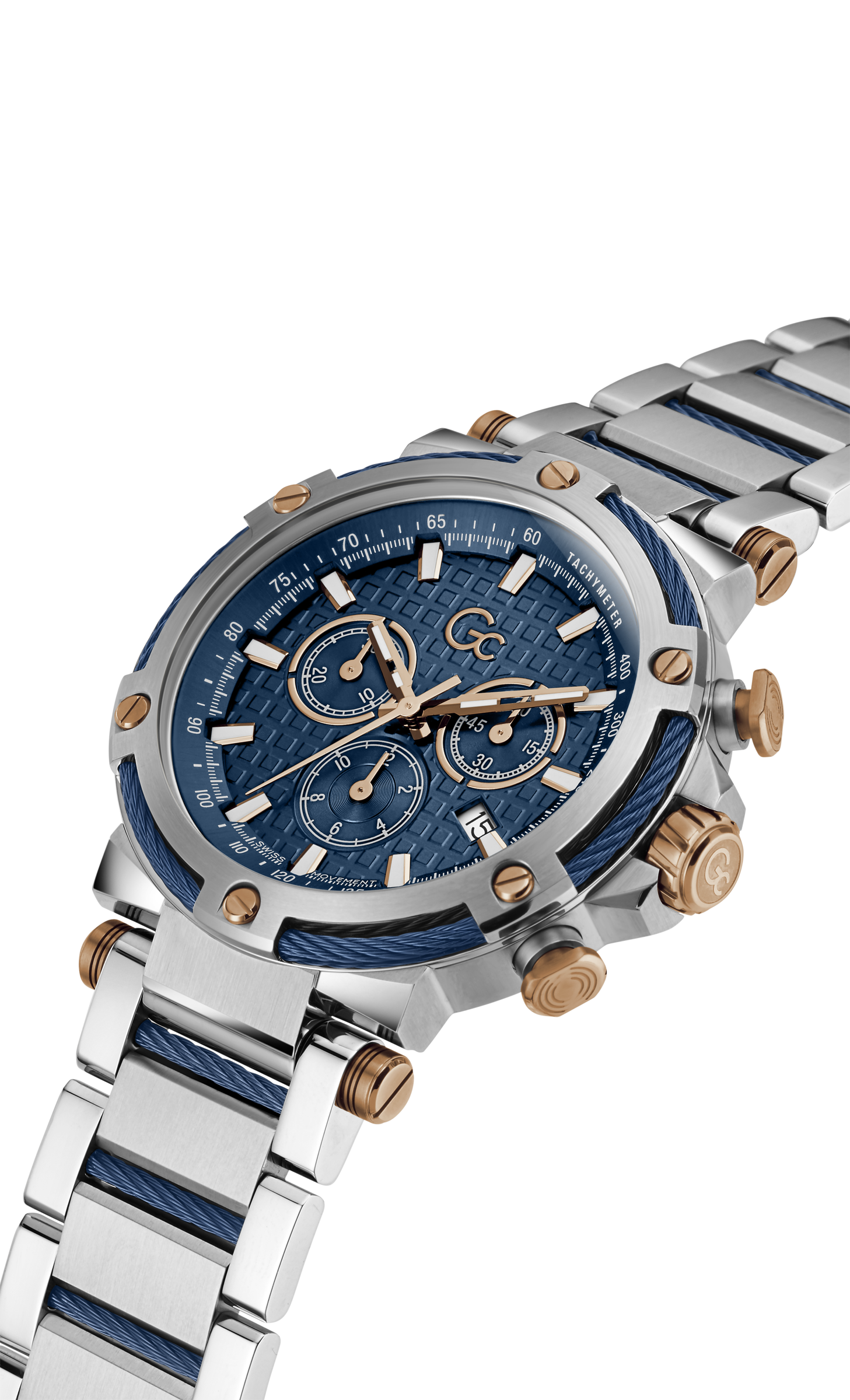 Guess Collection 44 mm Blue Dial Gents Watch Y54003G7MF
